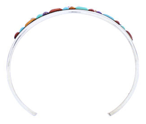 Sterling Silver Southwest Multicolor Inlay Cuff Bracelet PS71192